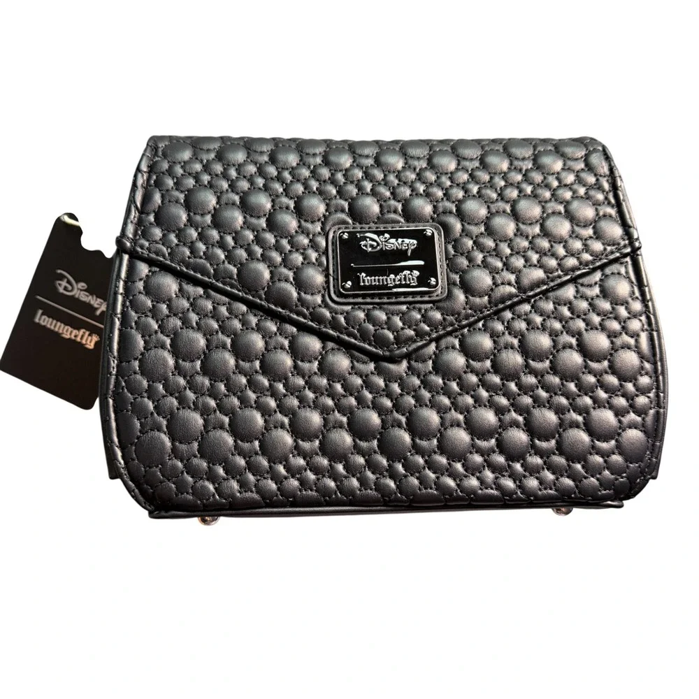 Loungefly Disney Sketched Mickey Mouse Black Quilted Crossbody Bag WDTB3395 NWT